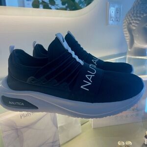 Nautica Men's Navy and White Slip-On Athletic Sneakers